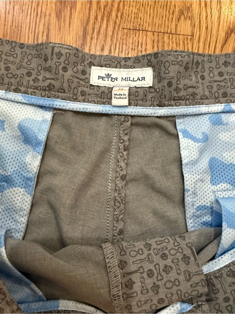 Peter Millar Gray Micro-Pattern Flat Front Shorts